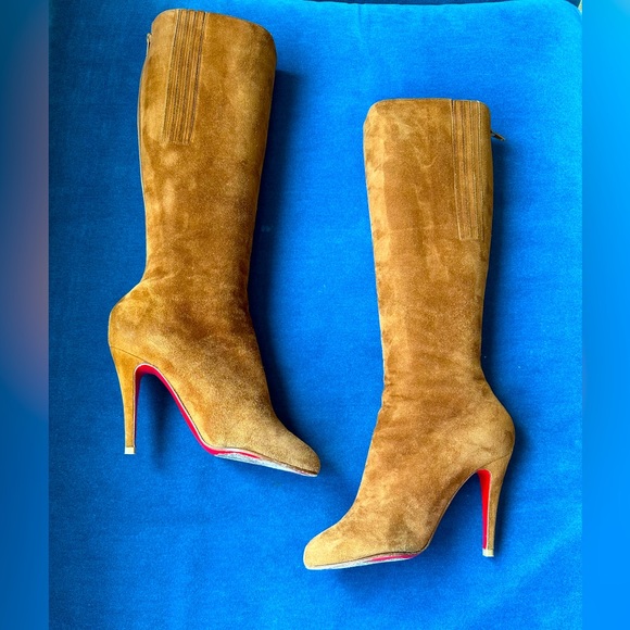 Christian Louboutin Caramel Suede Boots - Picture 3 of 11
